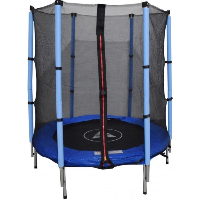 Батут детский комнатный Atleto 140 см с сеткой синий