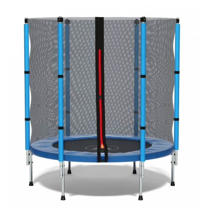 Батут детский комнатный Atleto 140 см с сеткой синий