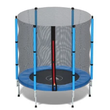 Батут детский комнатный Atleto 140 см с сеткой синий