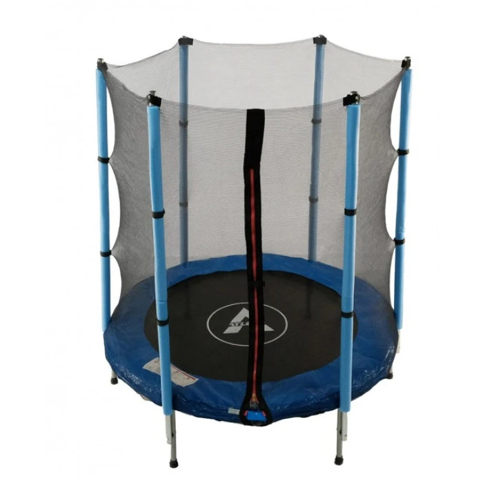 Батут детский комнатный Atleto 140 см с сеткой синий