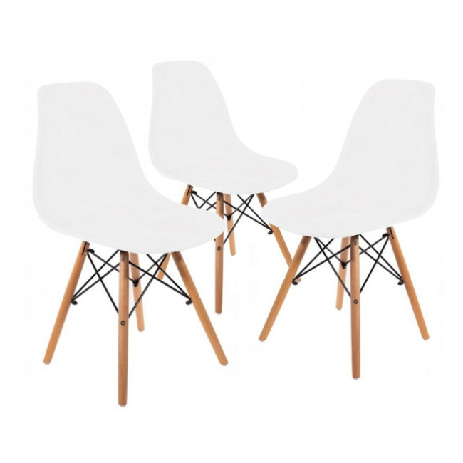 Кресло для кухни на ножках Bonro В-173 FULL KD белое (3 шт)