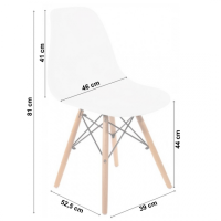 Крісло для кухні на ніжках Bonro В-173 FULL KD біле (3 шт)