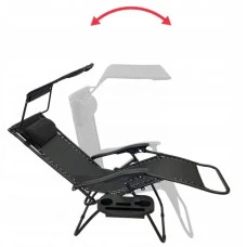 Шезлонг лежак Bonro SP-167A черный с крышкой