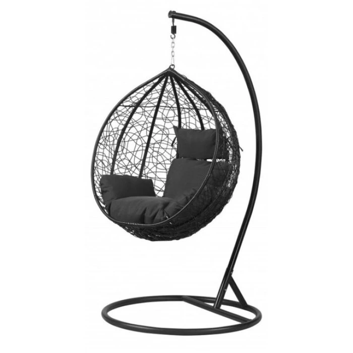 Підвісне крісло-гойдалка кокон Bonro 329 M (чорно-сіре)