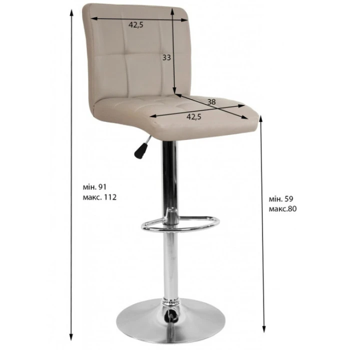 Барний стілець зі спинкою Bonro BC-0106 чорний