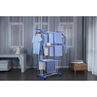 Багатоярусна сушарка органайзер для одягу синя Bonro B07