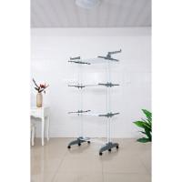 Многоярусная сушилка органайзер для одежды серая Bonro B88