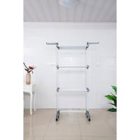 Многоярусная сушилка органайзер для одежды серая Bonro B88