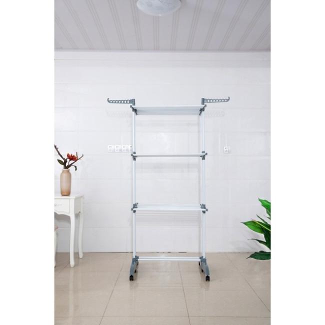 Многоярусная сушилка органайзер для одежды серая Bonro B88