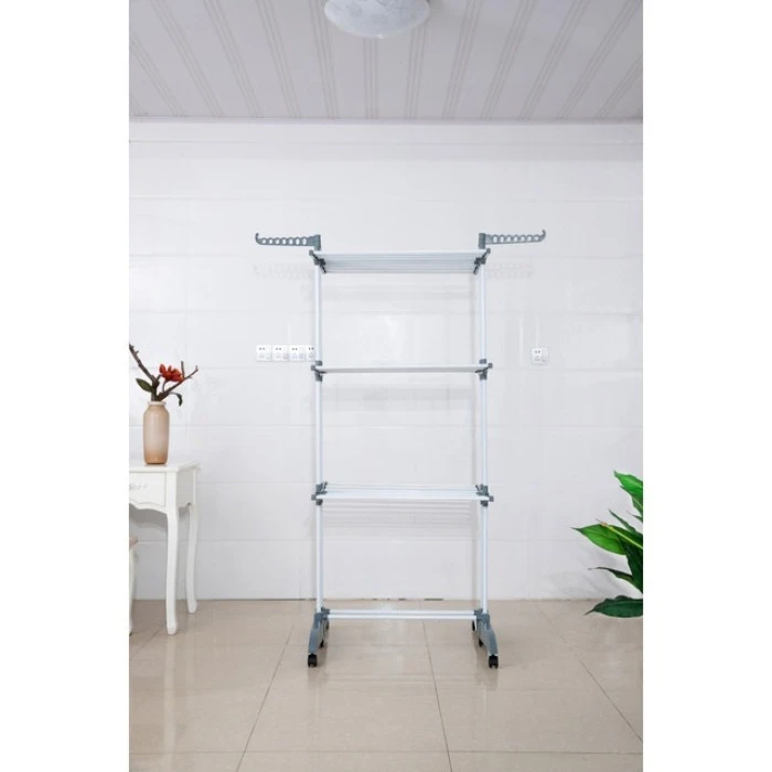 Многоярусная сушилка органайзер для одежды серая Bonro B88