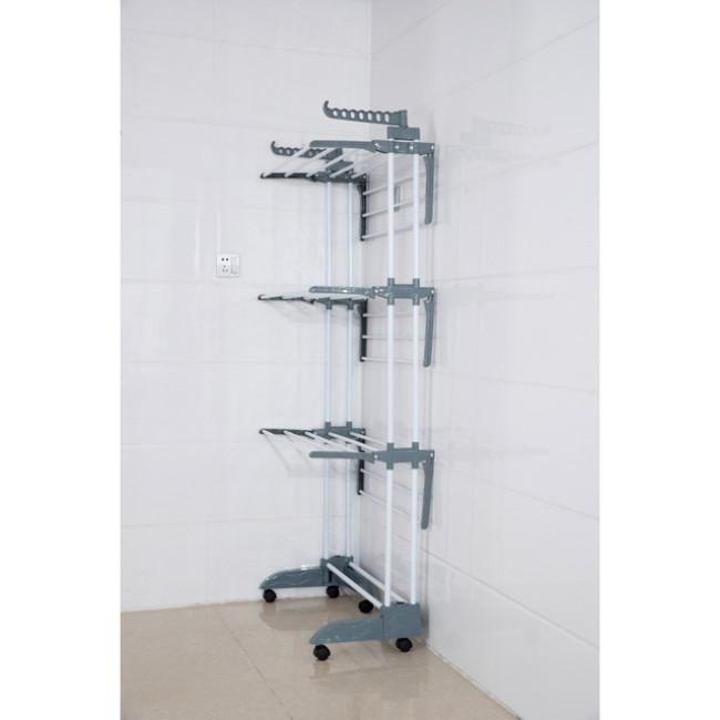 Многоярусная сушилка органайзер для одежды серая Bonro B88