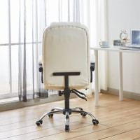 Крісло офісне на колесах Bonro BN-6071 біле з підставкою для ніг