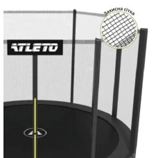 Батут дитячий з сіткою та драбинкою 374 см Atleto чорний