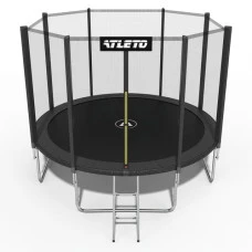 Батут дитячий з сіткою та драбинкою 374 см Atleto чорний