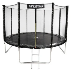 Батут дитячий з сіткою та драбинкою 374 см Atleto чорний