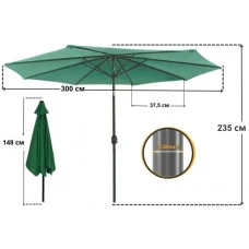 Зонтик садовый регулируемый с наклоном зеленый Bonro B-016 3м 8 спиц