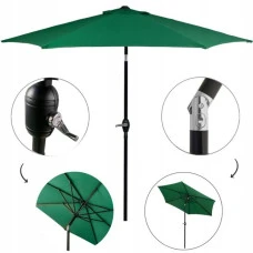 Зонтик садовый регулируемый с наклоном зеленый Bonro B-016 3м 8 спиц