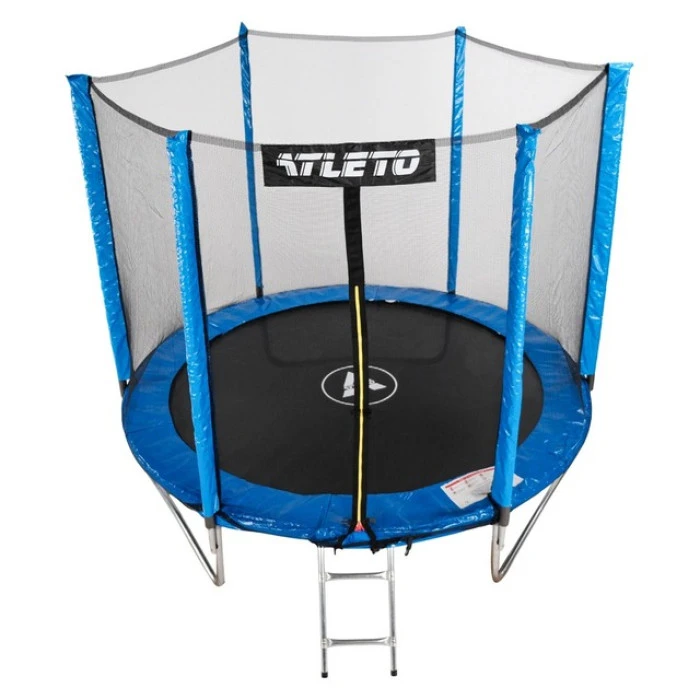 Батут дитячий з сіткою та драбинкою 183 см Atleto синій