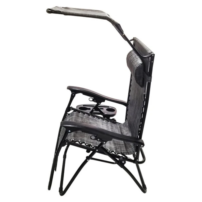 Шезлонги комплект 2шт Bonro SP-167A сірий з дашком