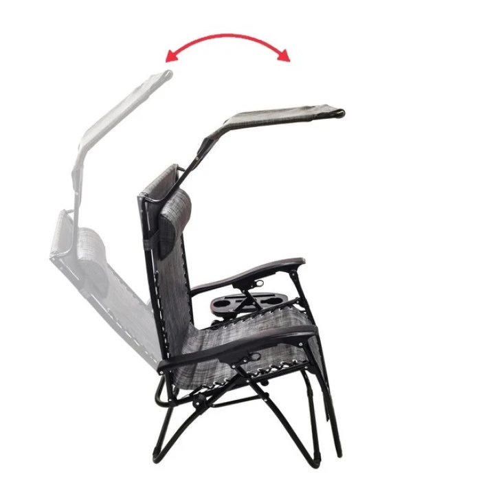 Шезлонги комплект 2шт Bonro SP-167A сірий з дашком