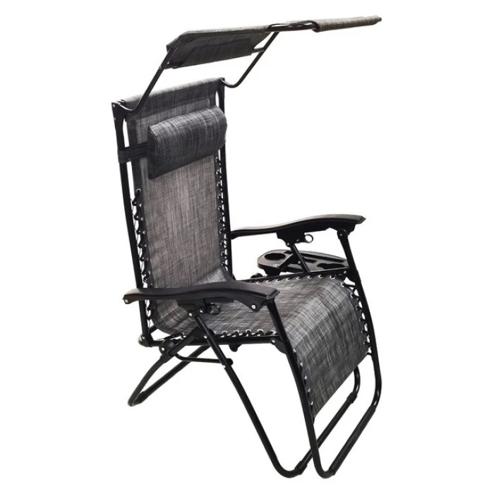 Шезлонги комплект 2шт Bonro SP-167A сірий з дашком