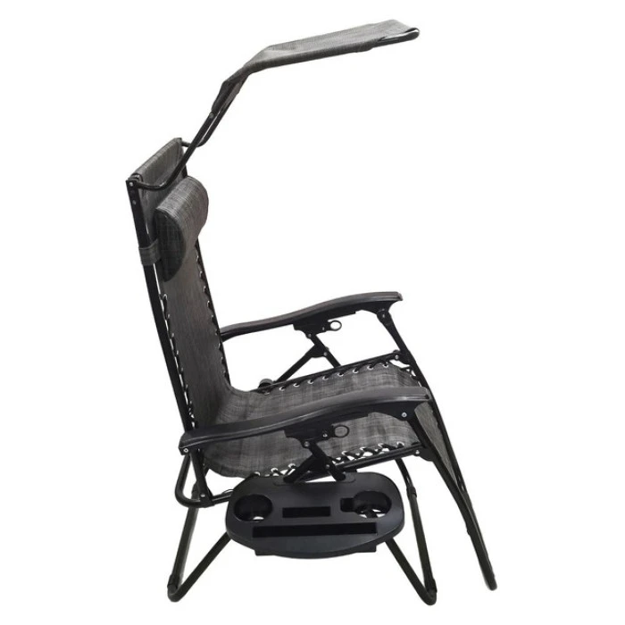 Шезлонги комплект 2шт Bonro SP-167A сірий з дашком