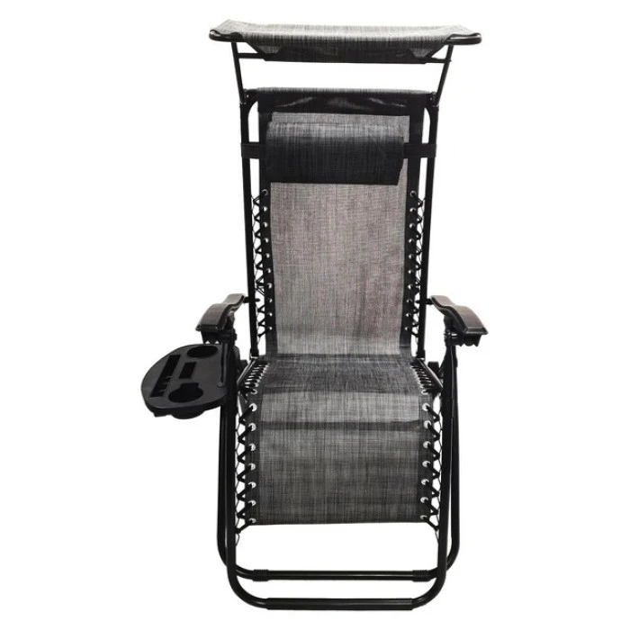 Шезлонги комплект 2шт Bonro SP-167A сірий з дашком