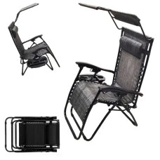 Шезлонги комплект 2шт Bonro SP-167A серый с крышкой