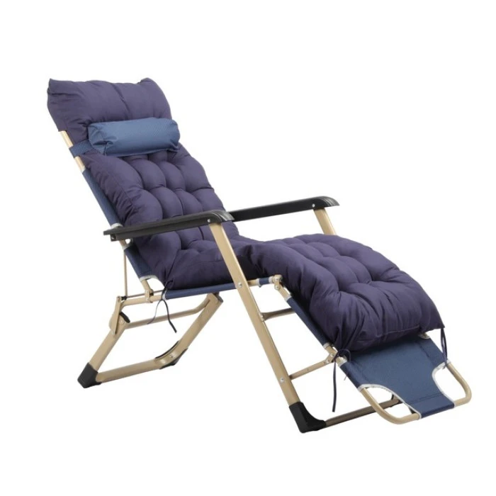 Шезлонг крісло садовий, туристичний Bonro B-02 синій + подушка