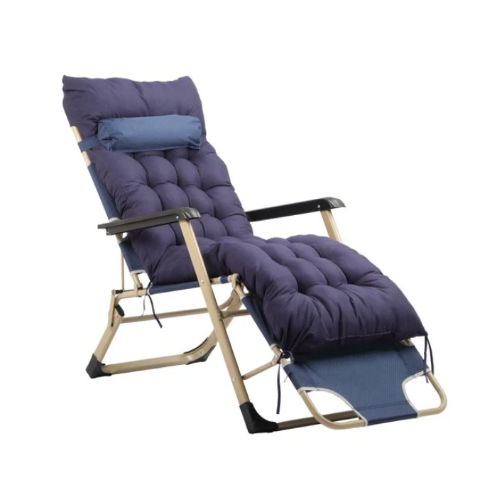 Шезлонг крісло садовий, туристичний Bonro B-02 синій + подушка
