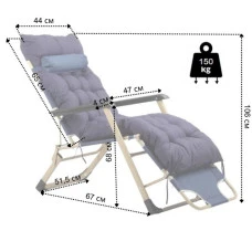 Шезлонг крісло садовий, туристичний Bonro B-02 синій + подушка