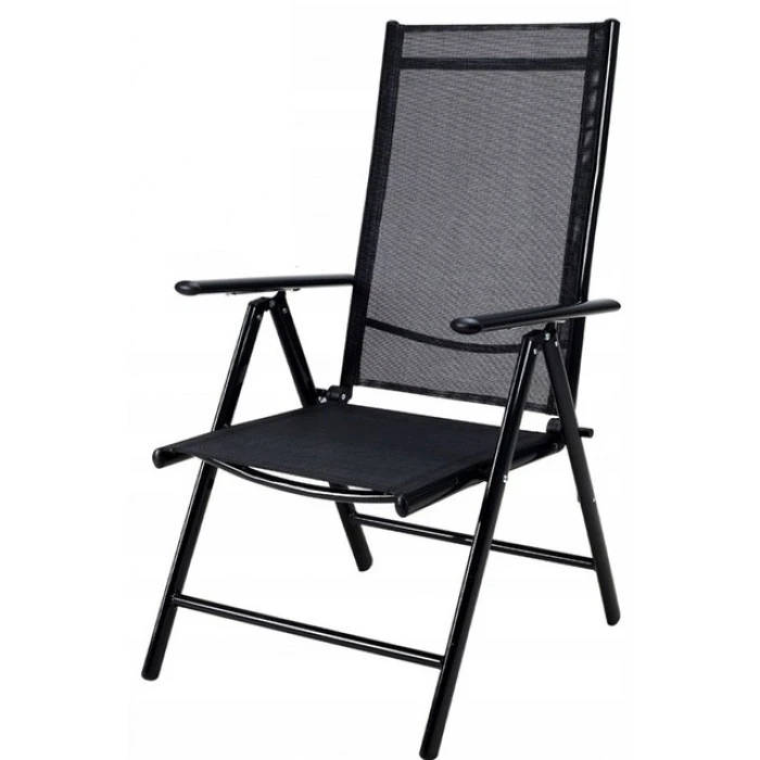 Раскладное кресло для отдыха регулируемая спинка Bonro B-008 черное