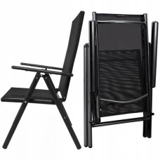 Раскладное кресло для отдыха регулируемая спинка Bonro B-008 черное