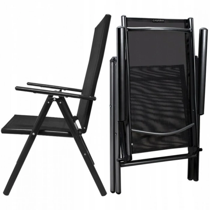 Раскладное кресло для отдыха регулируемая спинка Bonro B-008 черное