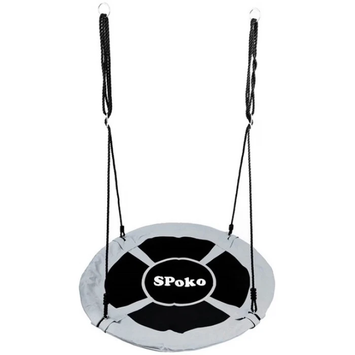 Гойдалка-гніздо підвісна кругла 100 см Spoko SP-001 сіра
