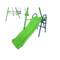 Детский игровой комплекс 4 качели и горка Spoko SP-S04 сине-зеленая