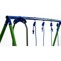 Детский игровой комплекс 4 качели и горка Spoko SP-S04 сине-зеленая