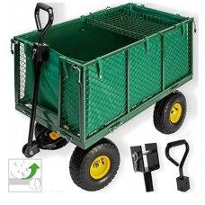 Садовий візок тачка самоскид 4-колісний 200 л Siker TC1841 (350 кг) зелений