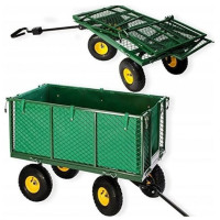 Садовая тележка тачка самосвал 4-колесный 200 л Siker TC1841 (350 кг) зеленый