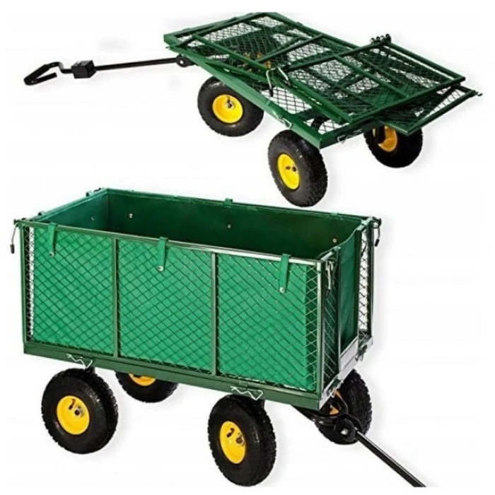 Садовий візок тачка самоскид 4-колісний 200 л Siker TC1841 (350 кг) зелений