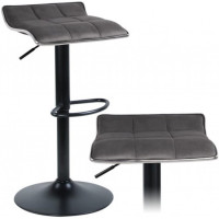 Барний стілець Bonro B-004 велюр сіре з чорною основою