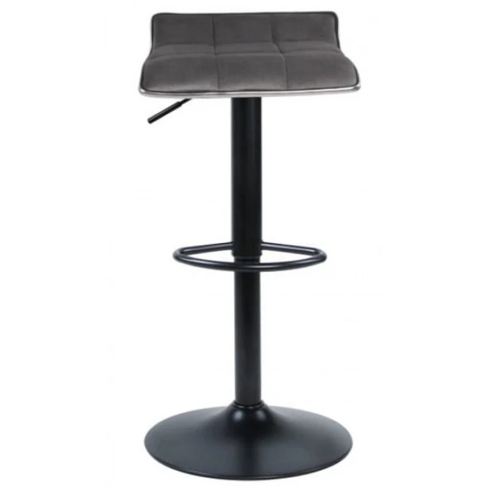 Барний стілець Bonro B-004 велюр сіре з чорною основою