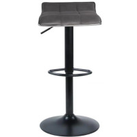 Барний стілець Bonro B-004 велюр сіре з чорною основою