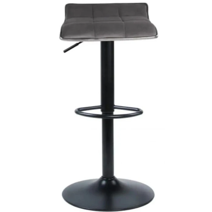 Барний стілець Bonro B-004 велюр сіре з чорною основою