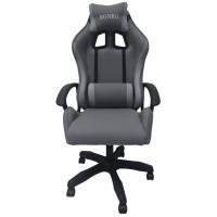 Крісло геймерське з тканини Bonro B-944 сіре + 2 подушки