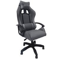 Крісло геймерське з тканини Bonro B-944 сіре + 2 подушки