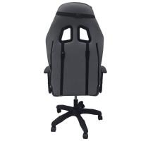 Крісло геймерське з тканини Bonro B-944 сіре + 2 подушки