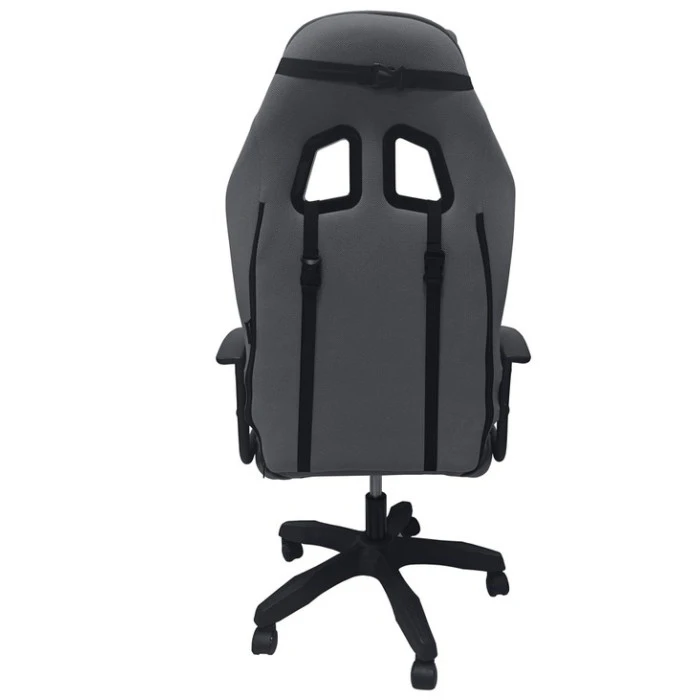 Крісло геймерське з тканини Bonro B-944 сіре + 2 подушки