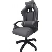 Крісло геймерське з тканини Bonro B-944 сіре + 2 подушки