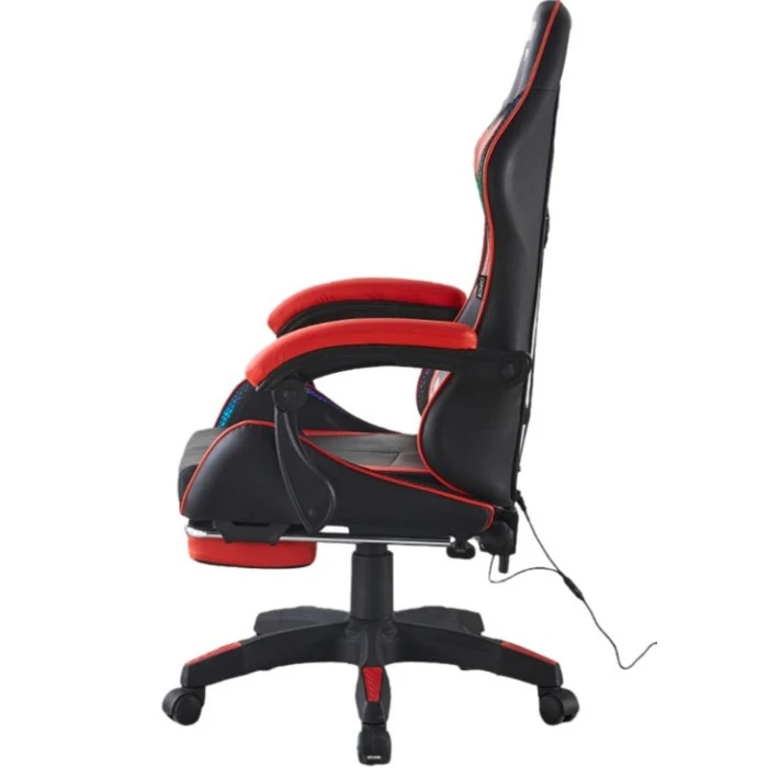 Геймерське крісло з підсвіткою масажем пультом Bonro B-144 червоне